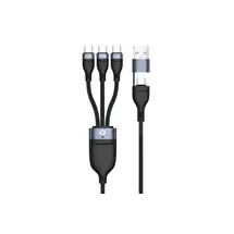 Conceptronic ETTA06B15C 3-in-1 USB-C-Datenkabel, 1,5 m, 100 W Schnellladung, USB 2.0, 5 A, mit E-Mark-Chip