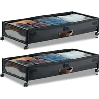 Vevor 2 x Unterbettkommode Unterbettbehälter Rollbar 915x469x185mm Oxford-Stoff