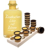 Käsekuchen Likör mit Zitrone 0,5L mit 8 Waffelbechern & Becherhalter 16% Vol.