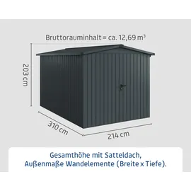 Hörmann EcoStar Gerätehaus 2,14 x 3,10 m Anthrazit