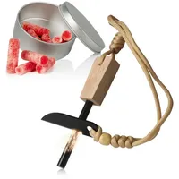 CampFeuer Feuerstahl Set mit Grillanzünder Edelstahl schwarz