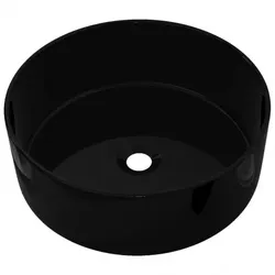 Waschbecken Keramik Rund | vidaXL : Farbe - Schwarz