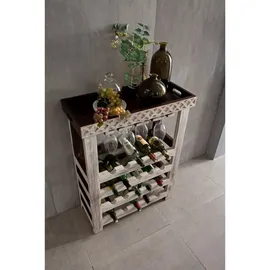 Massivmoebel24 Weinregal 70 x 30 x 90 cm Weiß
