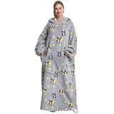 Yzehomijia Lange Hoodie Decke mit Ärmeln für Damen & Erwachsene - Kuscheldecke mit Ärmeln - Weiche & Warme Decke zum Anziehen als Geschenk für Damen Herren. (Panda2)