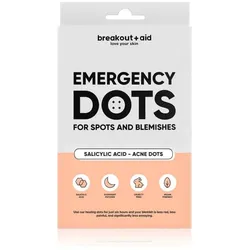 breakout + aid Emergency Dots For Spots and Blemishes lokale Pflege gegen Akne für Gesicht, Dekolleté und den Rücken mit Salicylsäure 72 St.