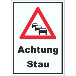 Aufkleber Achtung Stau A2 (420x594mm)