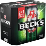 BECK'S Pils Dosenbier, 5+1 gratis Dosen-Set, EINWEG (5+1 x 0.5 l), Pils Bier