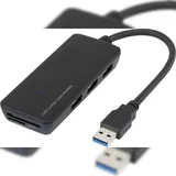 Renkforce 3 Port USB 3.2 Gen 1-Hub (USB 3.0) mit eingebautem SD-Kartenleser Schwarz