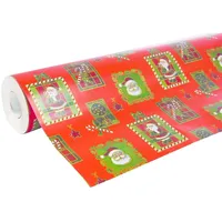 Clairefontaine 211302C - Rolle Geschenkpapier Alliance 60g, Weihnachtsmann Mosaik, 1 Rolle