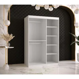 abiks möbel Schwebetürenschrank RIFLO WAVE 120 x 200 x 62 cm Weiß
