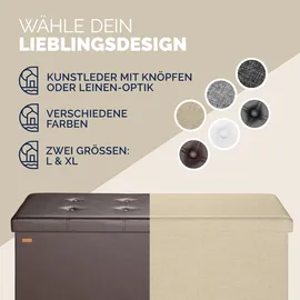CASARIA Sitzbank Braun 115x38x38cm mit Stauraum Faltbar