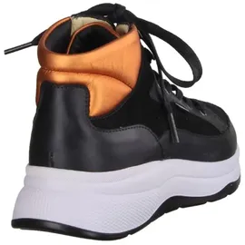Finn Comfort Daytona Schwarz/Arancia - sportlicher Schnürschuh - Marken, Schwarz, leder (nappaseda/nubuk/diesel) für Damen, schwarz, Größe 39