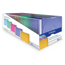 Verbatim Empty Slim Jewel Case 50 Stück, Gemischte Farben