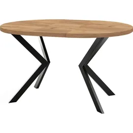 dekori.interiors ENDIK Ø 110/160 cm Eiche Wotan/schwarz