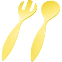 Magu 6x Magu Salatbesteck Natur-Design gelb, Servierbesteck, Gelb