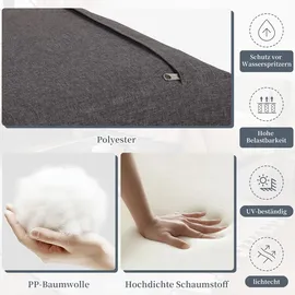 stilvora Gartenlounge-Set 4-tlg. Grau/Schwarz