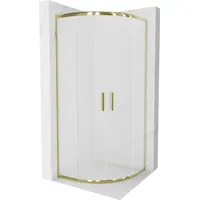 Mexen Rio halbrunde Duschkabine 80 x 80 cm, Frost, Gold - 863-080-080-50-30