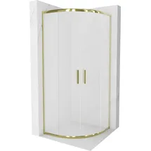 Mexen Rio halbrunde Duschkabine 80 x 80 cm, Frost, Gold - 863-080-080-50-30