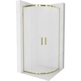 Mexen Rio halbrunde Duschkabine 80 x 80 cm, Frost, Gold - 863-080-080-50-30