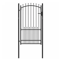 VidaXL Zauntor mit Spitzen mit Schloss Schwarz 100 x