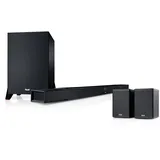 Teufel CINEBAR LUX Surround Ambition 5.1 Set - Soundbar mit Subwoofer und Kabellosen Aktiv Rear-Speaker, Dolby Audio, WLAN, Bluetooth, Multiroom, 4K-Pass-Through, HDMI 3D ARC CEC - schwarz