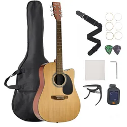 VEVOR Elektro Akustische Gitarre Cutaway Anfänger 1041,4mm Erwachsene Natur