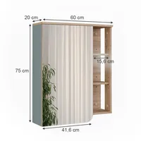 Vicco Spiegelschrank Karen, Sonoma/Blau, 60 x 75 cm
