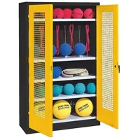 C+P Sportgeräteschrank mit Lochblech-Flügeltüren (Typ 2), HxBxT 195x120x50 cm,
