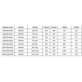 Mexen Roma kippbare Duschabtrennung 80 x 80 cm, Transparent, Gold - 854-080-080-50-00