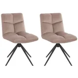 Home Deluxe Esszimmerstuhl NODA Samt hellbraun 2er Set