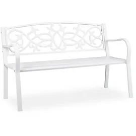 Relaxdays Gartenbank 125 x 78 x 124,5 cm Weiß