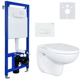 Belvit Wand-WC mit WC-Sitz Weiß