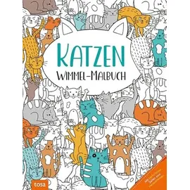 Tosa Katzen - Wimmel-Malbuch