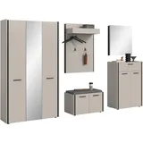 xonox.home Emil Garderobenkombination 287x190x40 cm Beige/Braun