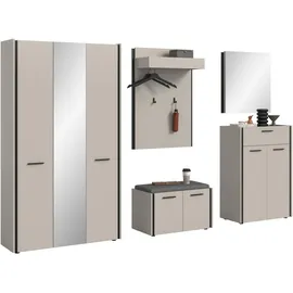 xonox.home Emil Garderobenkombination 287x190x40 cm Beige/Braun