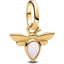 Pandora Mini Charm-Anhänger Weiße Biene Goldfarben 763826C01