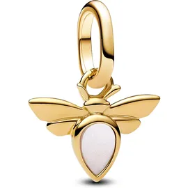 Pandora Mini Charm-Anhänger Weiße Biene Goldfarben 763826C01
