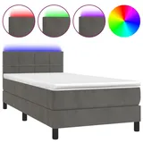 vidaXL Boxspringbett 100 x 200 cm Dunkelgrau