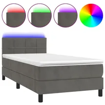 vidaXL Boxspringbett 100 x 200 cm Dunkelgrau