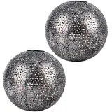 GLOBO 2e Set LED Erdspieß silber-grau, gold, D 27 cm,