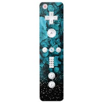 Skin kompatibel mit Nintendo Wii Controller Folie Sticker Blau Space Galaxie