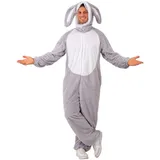 Funny Fashion Kostüm Grauer Hase für Erwachsene Overall braun|grau