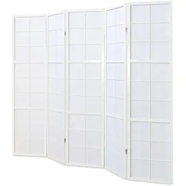 Homestyle4u Paravent Raumteiler Shoji Weiß Holz 220x175x2 cm - Paravents, Paravents