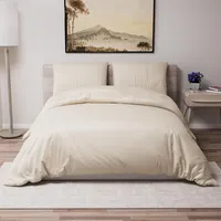 Dreamzie - Bettwäsche Set 240x220 cm mit 2 Kissenbezügen 65x65 cm Beige - Bettbezug 240x220 Erwachsene aus 100% Mikrofaser - Zertifiziert ohne Chemikalien (Oeko TEX)