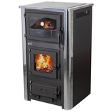 ABC-Design Kaminofen mit Backfach und Herdplatte mit Glaskeramik ABC Concept 2 Air Mini Mehrfachbelegung Holzofen 10 kW Kamin Ofen Holz Werkstattofen Hüttenofen Heizofen Holzofen