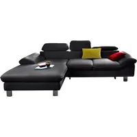 Cotta Ecksofa Driver, mit Kopfteilverstellung, wahlweise mit Bettfunktion, schwarz