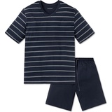 SCHIESSER Schiesser, Herren, Pyjama, kurzer Pyjama Shorty Schlafanzug 100% Baumwolle auch in Übergrößen, Blau, (62)