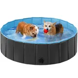 Yaheetech Hundepool für Hunde, Swimmingpool 100/120/140/160 x 30 cm, Hund Planschbecken Schwimmbecken, Faltbarer Pool Badewanne Wasserbecken, Klappbares Haustier-Duschbecken