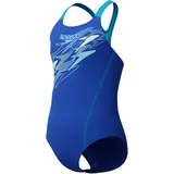 Speedo Medley Logo Medalist Badeanzug Deep Sapphire/Mayan Blue 9-10 Jahre
