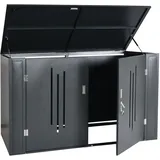 2er-fahrradgarage Hhg-667, Fahrradbox Gerätehaus Fahrradunterstand Mit Deckel, Abschließbar Metall, 121x202x100cm